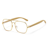 GM Fashion Retro Metallic Square Sunglasses for Women and Men Luxury Designer Brands Popular Driving Bamboo and Wood Sunglasses