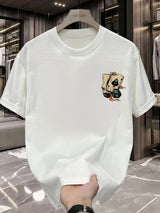 Men's 100% Pure Cotton Poker & Dice Print Loose Fit Casual T-Shirt