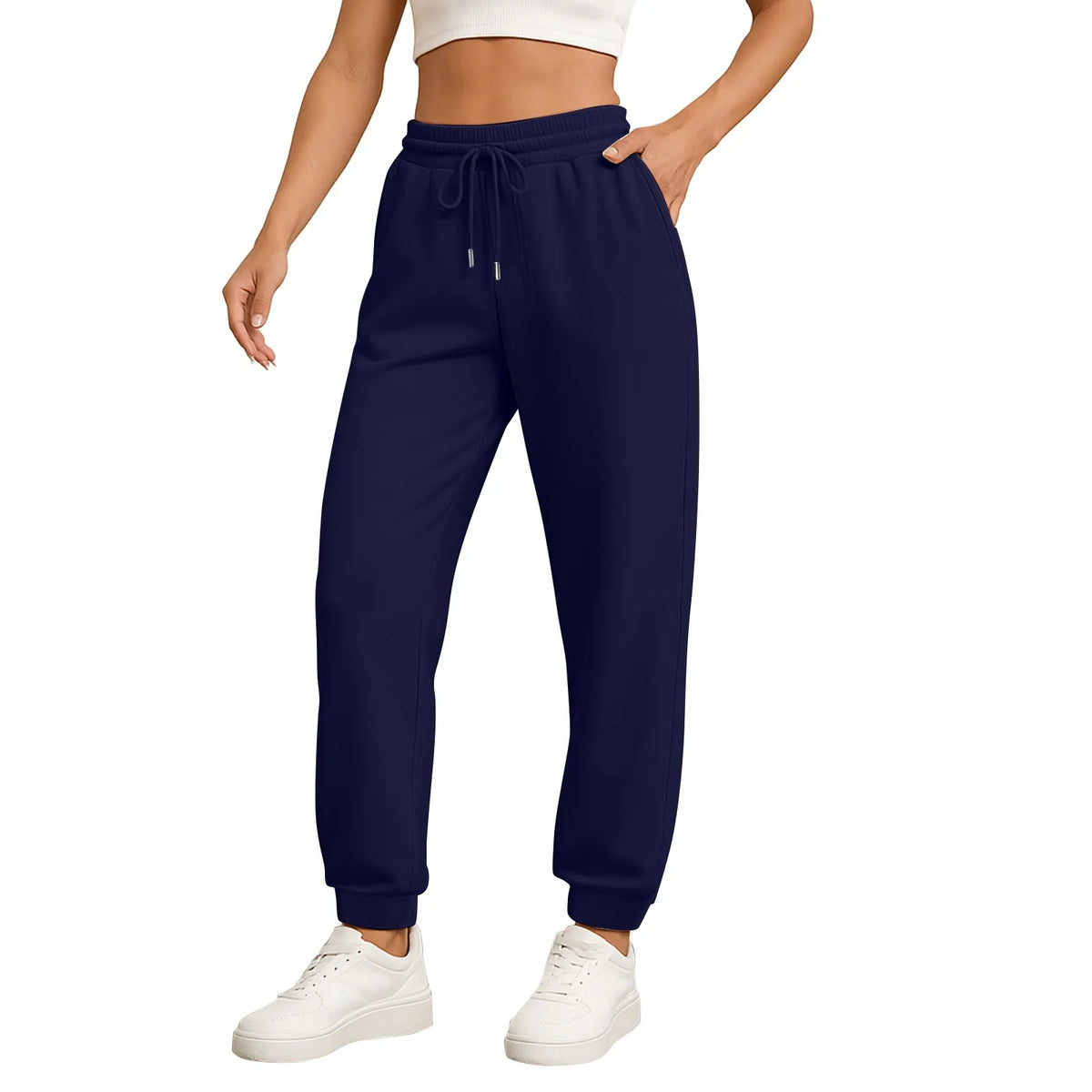 Women's High-Waist Drawstring Straight-Leg Pants