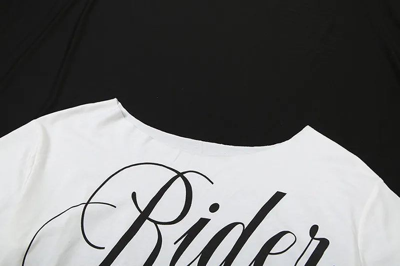 KSylCue Letter Print Off-Shoulder Crop Top