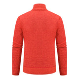 Men’s Fleece-Lined Stand Collar Cardigan