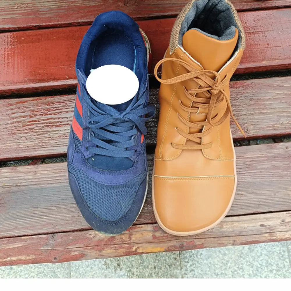 Barefoot Leather Boots with Wool Lining