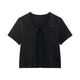 Sequin Knitted Jacket & Camisole Set - Summer Office Wear