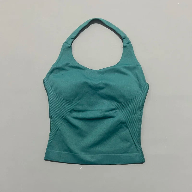Impact Seamless Halter Longline Gym Top with Built-in Bra