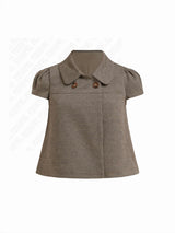 Fashionable American retro Y2K 2026 new Napoleon style short-sleeved lapel shirt t-shirt short-sleeved summer new women's item