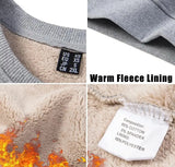 TACVASEN Winter Thicken Fleece Crewneck Sweatshirt Mens Warm Sherpa Lined Heavy Winter Pullover Basic Tops Shirts No Hood Hoodie
