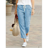 Women's Cotton Drawstring Ankle Pants
