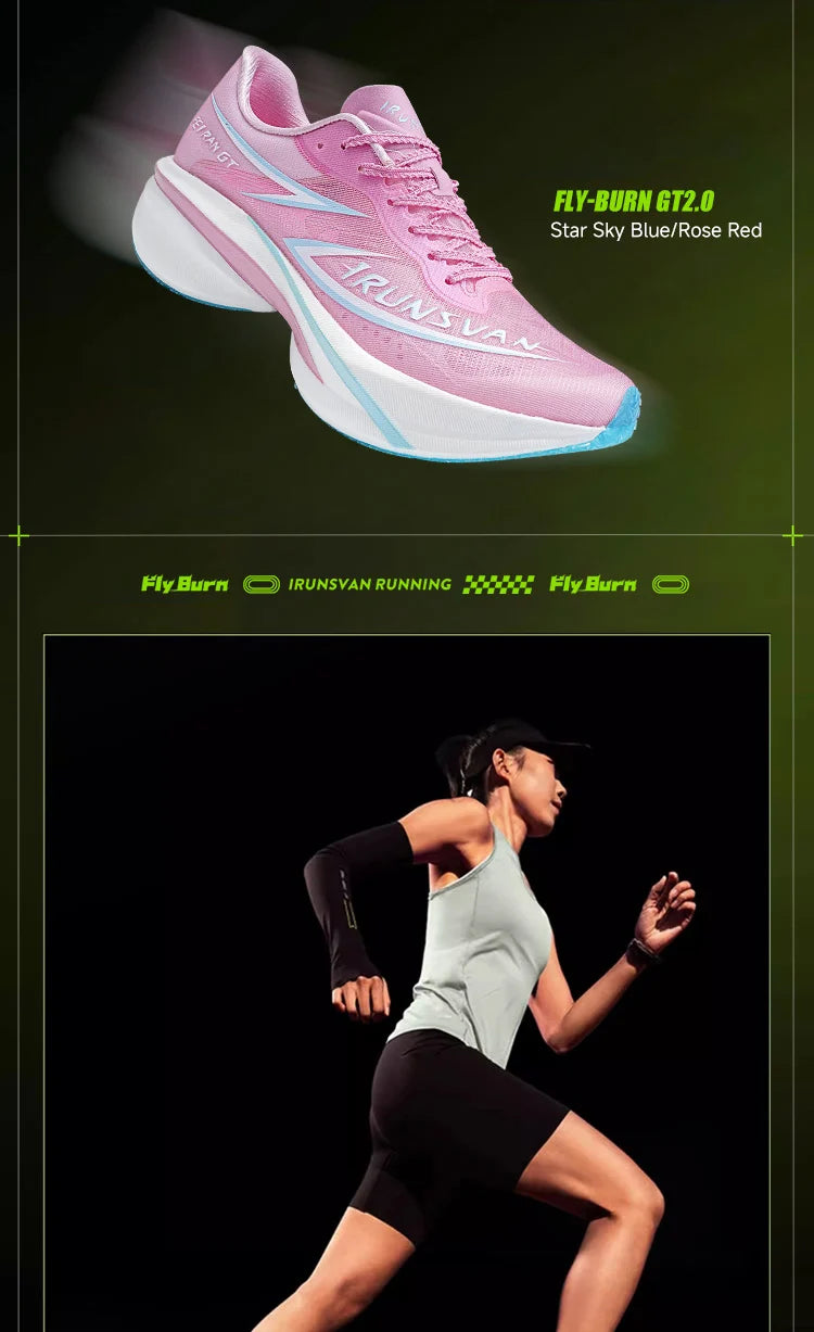 IRUNSVAN T800 Carbon Plate Running Shoes - Lightweight Racing Shoes for Men & Women - Marathon Training, Cushioned & Anti-Slip