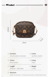 FOXER Women Small Shoulder Bag Fashion Monogram PVC Lady Crossbody Handbag with Adjustable Strap