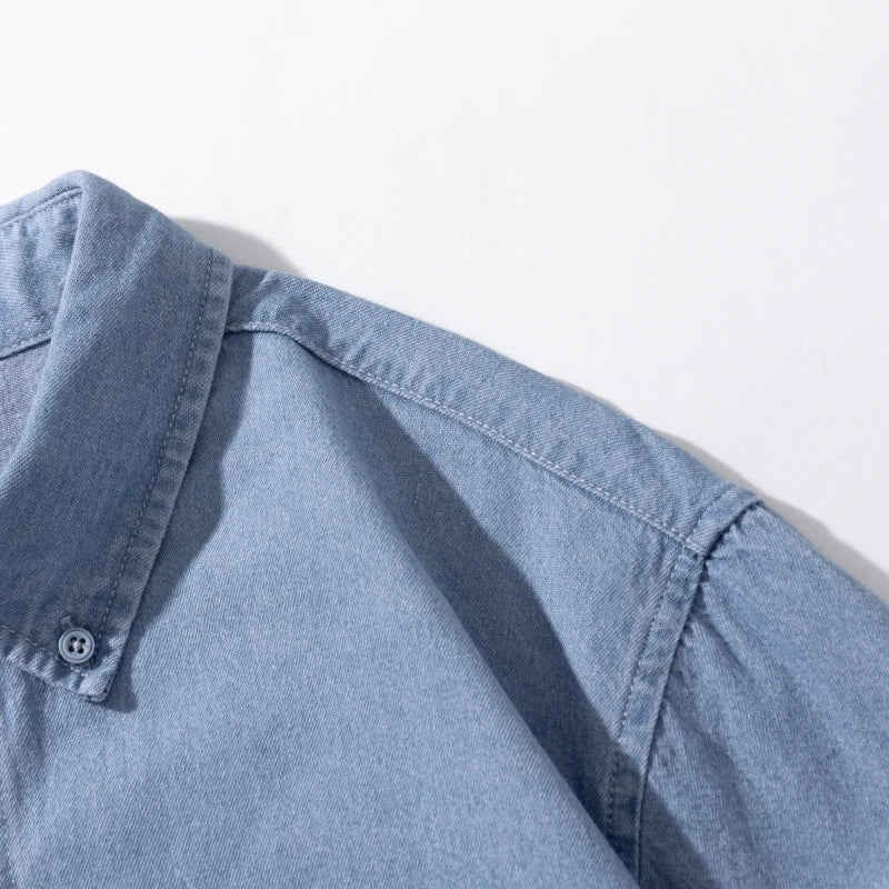 Classic Black Denim Shirt Men's Autumn New Fashion Loose Korean Casual Long-sleeved Jean Shirts Comfortable Male Clothes