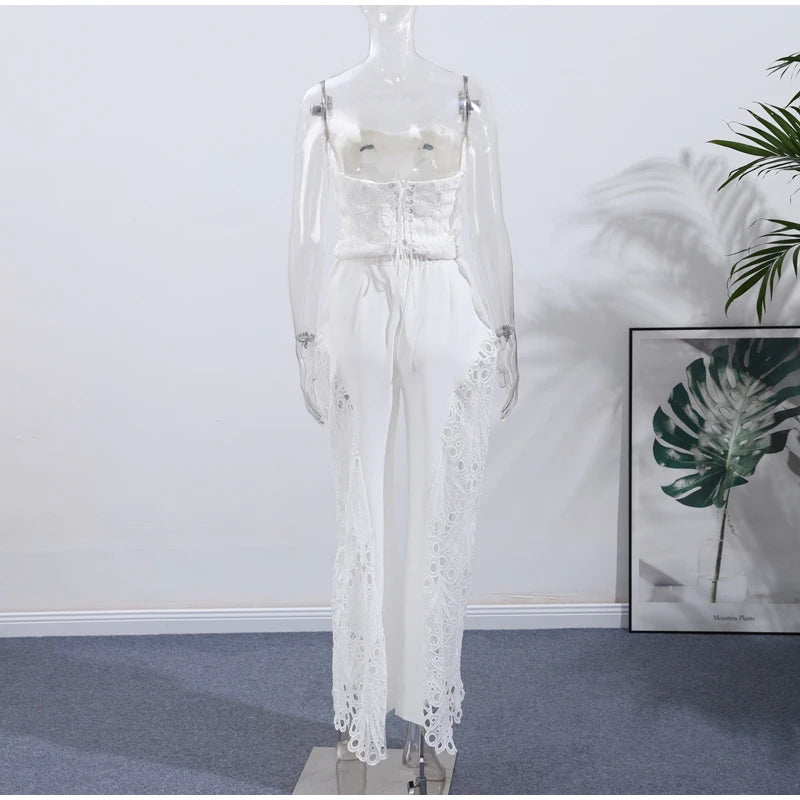 Strapless Eyelet Two-Piece Set