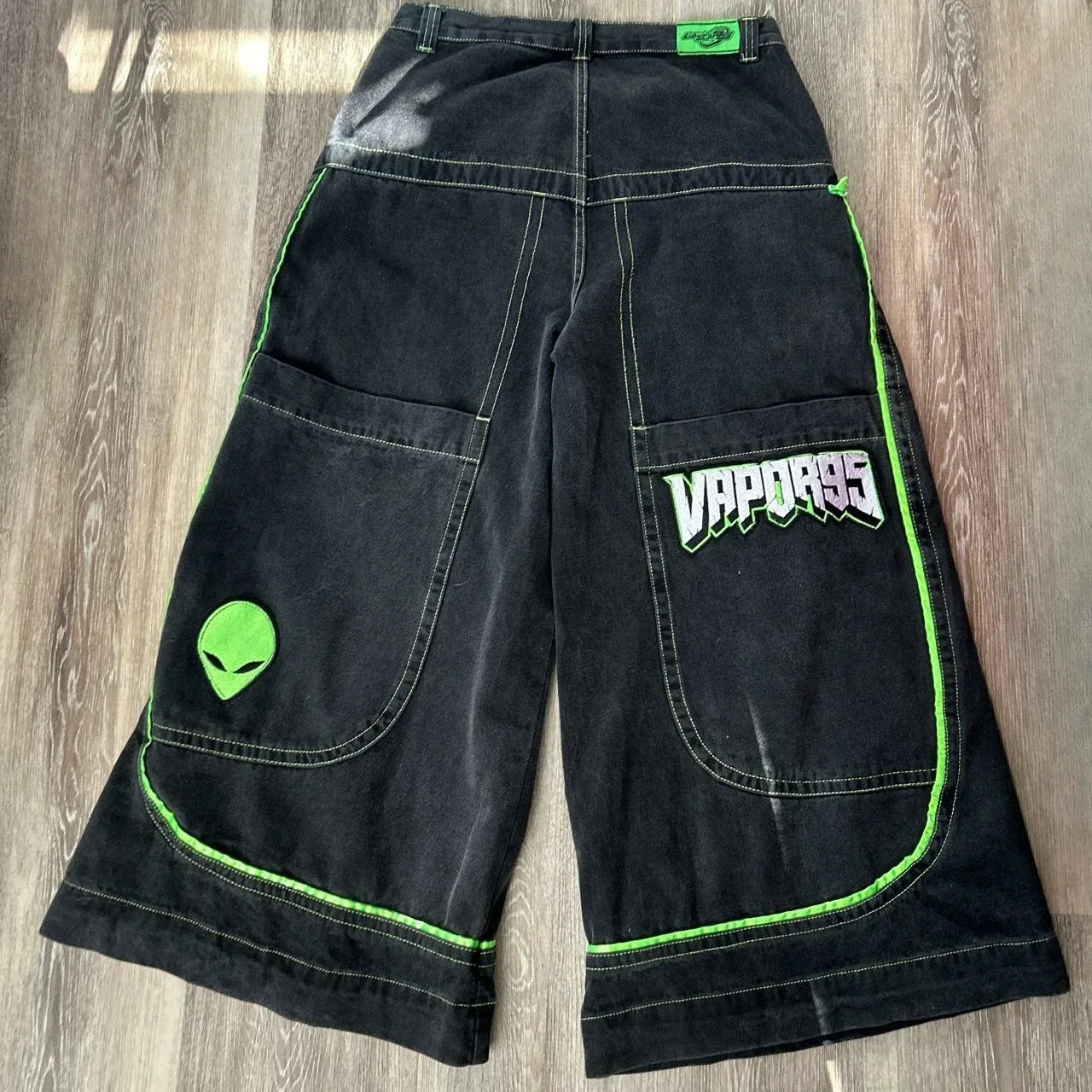 Alien Pattern Wide-Leg Hip-Hop Jeans