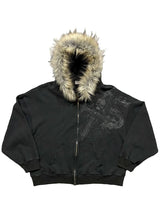 Y2K Aesthetic Faux Fur Zip-Up Hoodie