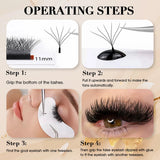 MASSCAKU 10cases/lot Lashes 8D W Shape Volume 12Rows Eyelash Extensions Volume Premade Fans Eyelash Super Soft Full Dense Lashes