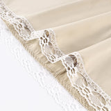 Linad Lace Satin Mini Skirt – Drawstring High Waist