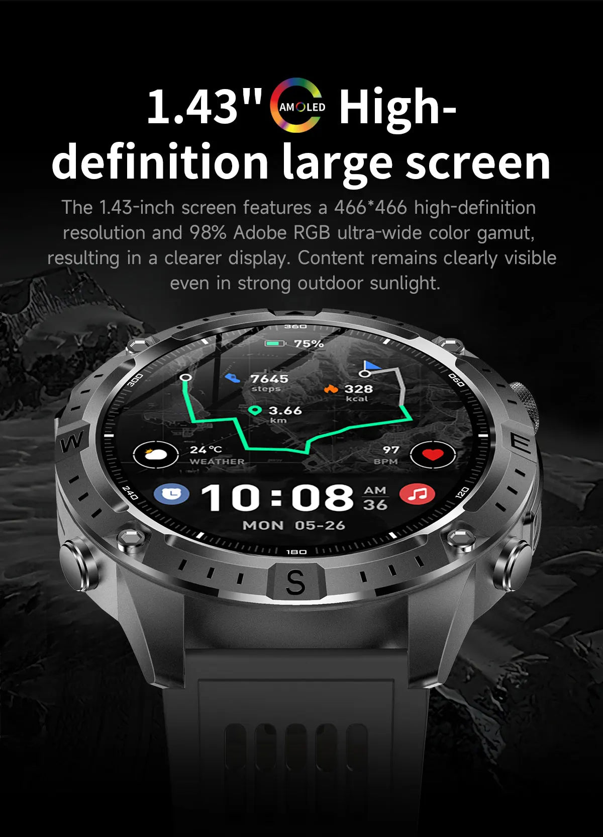 GUHUAVMI TANK Y102 – Military GPS Smart Watch for Men