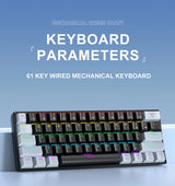 APAYADO K61 Mini Mechanical Keyboard – RGB 61-Key