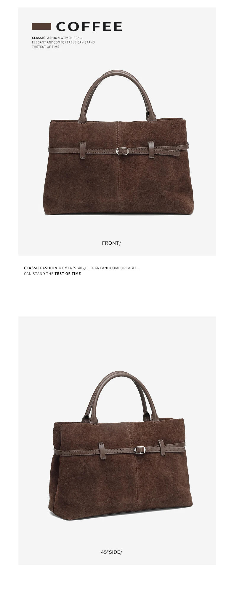 Oversized Suede Leather Briefcase Spacious Handheld Shoulder Crossbody Bag Women Slouchy Commuting Premium Light Luxury Handbag