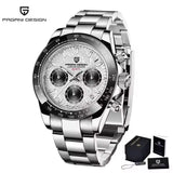 PAGANI DESIGN 40MM V2 Sky Blue Dial Classics Men Quartz Watches Sapphire Retro Chronograph Stainless Steel Waterproof Watch Men