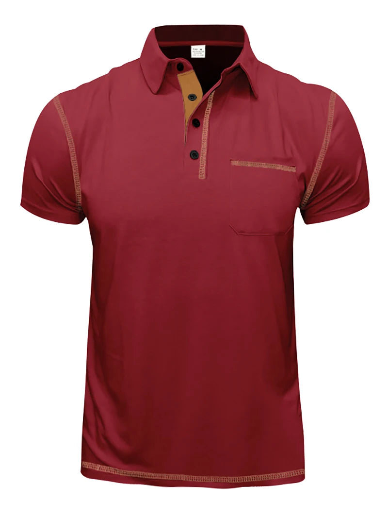 Men's Contrast Stitch Polo Shirt | Breathable Summer Fit