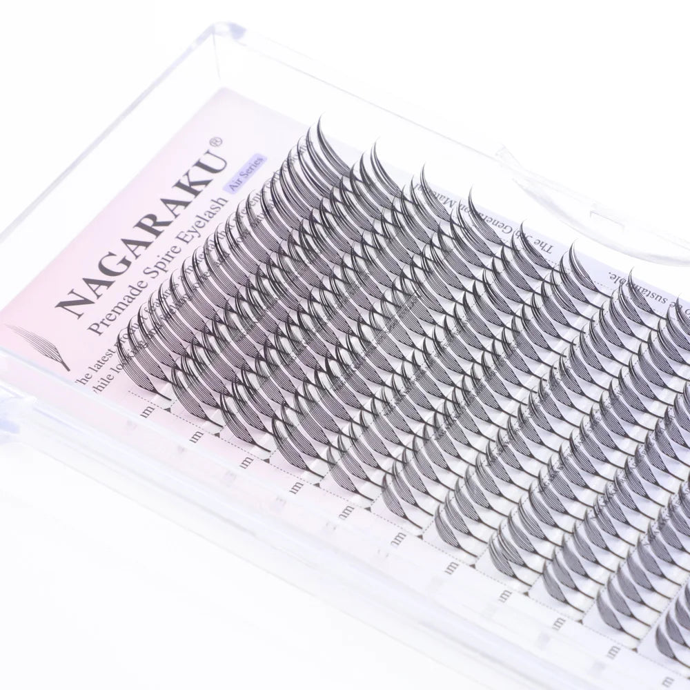 NAGARAKU Ship from America 10 cases Premade Spire Eyelash Plume Fluttering Eyelash Extensions Anime Effect Soft Comic