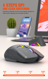 XUNFOX H2 Bluetooth Wireless Mouse Laptop Desktop Home Office Magnetic Fast Charging Luminous Mouse