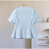 2026 Spring Summer Short Puff Sleeve Frog Button Shirt For Women Stand Collar  Single Breasted Blouse Lady Chic Street Party Top