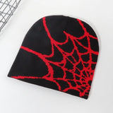 Spider Embroidered Knit Beanie – Y2K Winter Hat