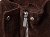 Women Suede Leather Jacket with Pockets Autumn Fashion High Collar Long Sleeve Button Jacket Lady Coats Causal Female Chic Tops