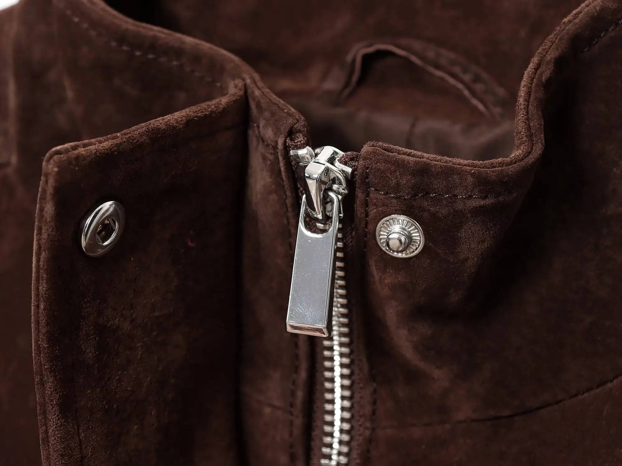 Women Suede Leather Jacket with Pockets Autumn Fashion High Collar Long Sleeve Button Jacket Lady Coats Causal Female Chic Tops