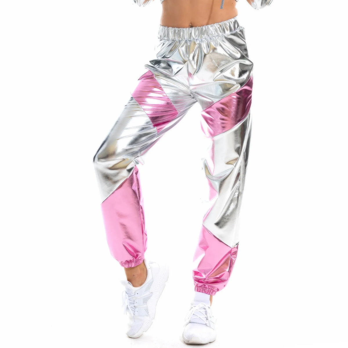 Women's Sparkly High-Waist Straight-Leg Pants