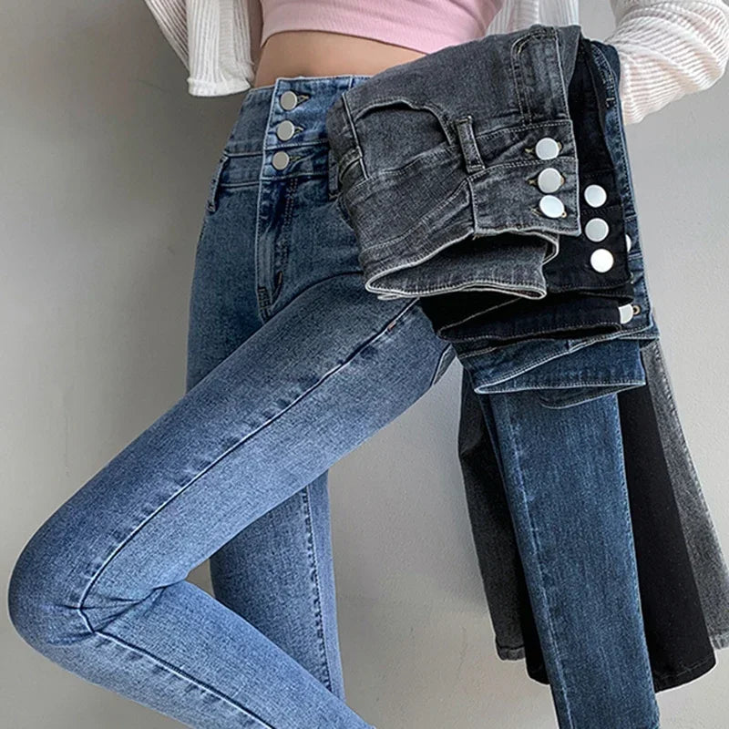 Women's High Waist Stretch Jeans – Slim Denim Pants