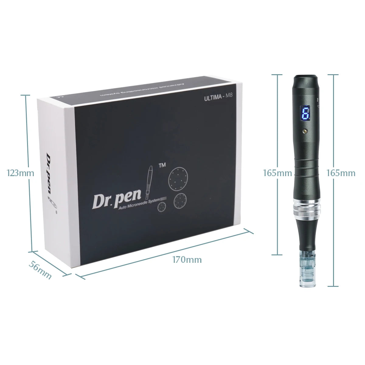 Dr pen Ultima M8 With 22 Cartridge Wireless MTS Derma Microneedle Pen Kit Professionals Use Beauty Machine Needle length 0.25 mm
