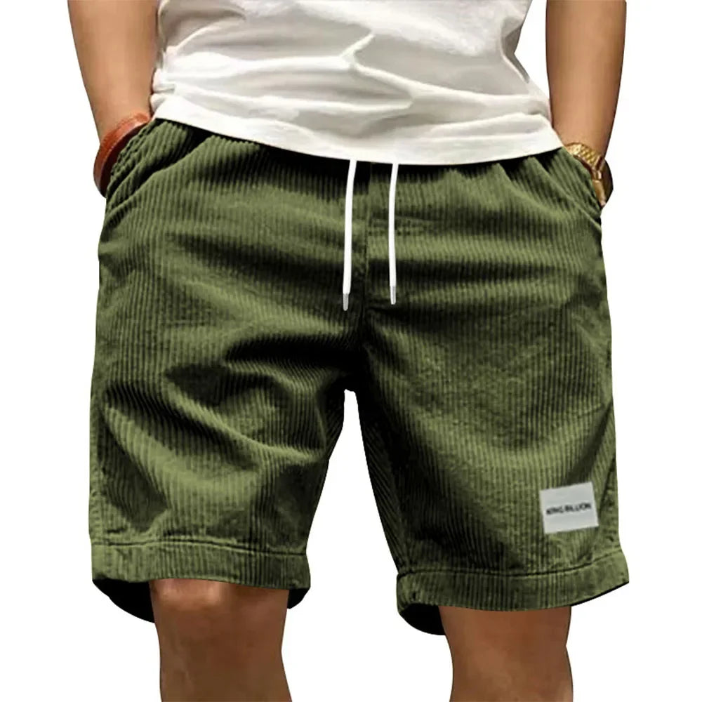 Men's Cotton Cargo Shorts with Elastic Waist