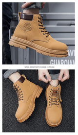 Men’s High-Top Leather Motorcycle Boots