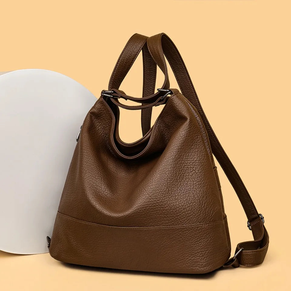 Top Quality Leather Backpack Women Bagpack Female Large Capacityf or Commute Travel School Backpack Shoulder Bags for Women Sac