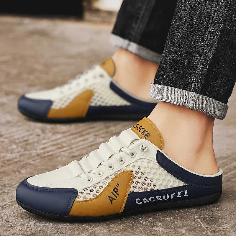 Men's Fashion Soft-Sun Half Slippers Summer Men Trendy Bottom Casual Shoes Soft Sole Support Shoes Sneakers Men's Shoes