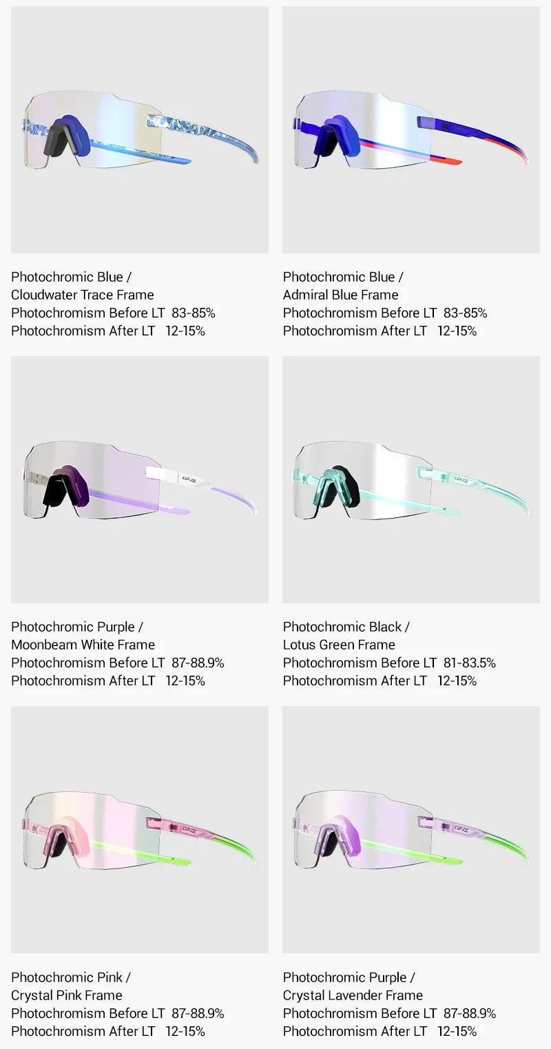 Kapvoe Fashion Sunglasses for Men Photochromic Runnning Glasses Light-Weight Cycling Glasses Bike Women UV400 Hiking Eyewear