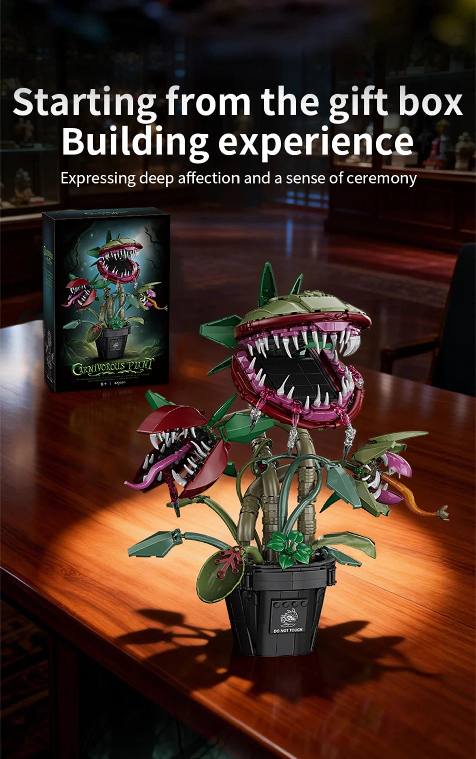 Creative Carnivorous Potted Plant Man-Eating Flower Building Blocks Home Decoration Collection MOC Bricks Toys For Children Gift