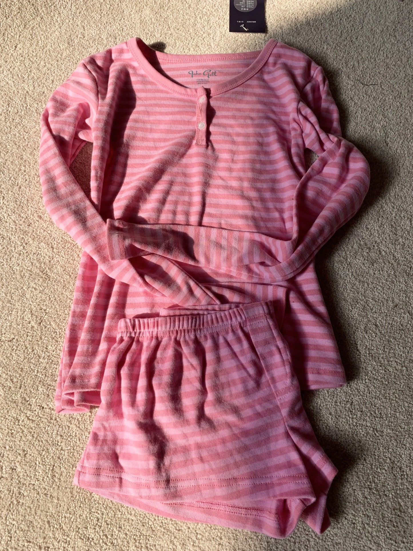 Pink Striped Long Sleeve T-shirt Shorts Set Woman Buttons Slim Tees+Elastic Straight Short Pant Cotton Home Pajama 2 Piece Sets