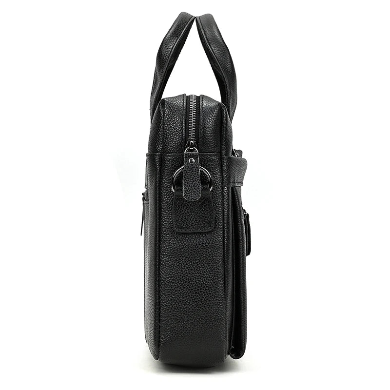 Genuine Leather Briefcase Bag for 15.6 inch laptop computer bag cowskin handbag for men male leather crossbody shoulder bag