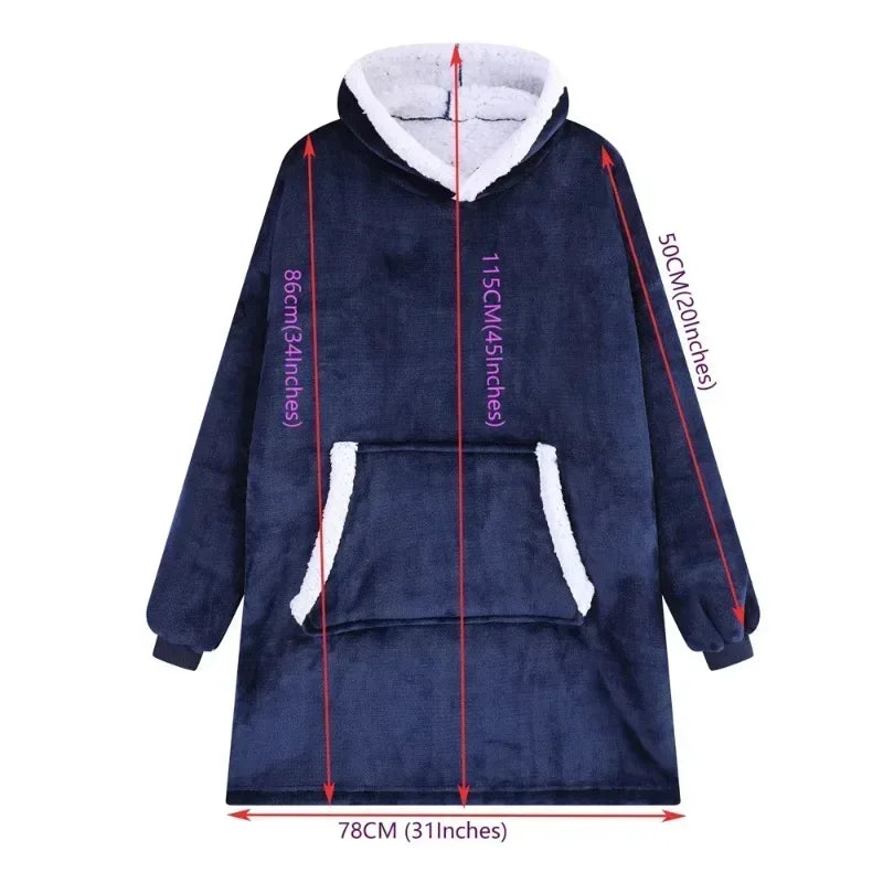Oversized Fleece Hoodie Blanket