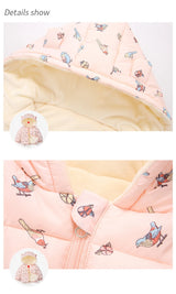 Kids’ Plush Cartoon Hooded Jacket