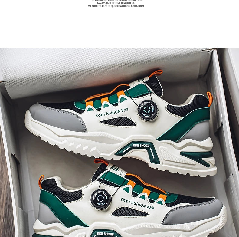 Men's Rotating Buckle Casual Sports Sneakers