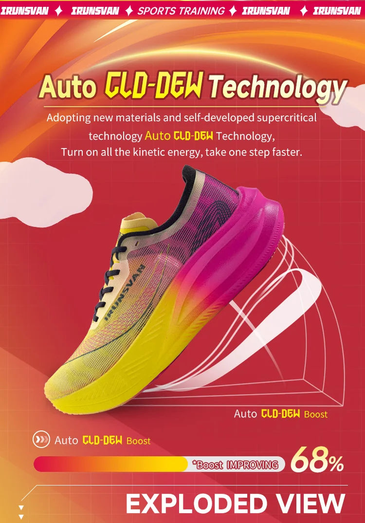IRUNSVAN HEAT 1.0 Marathon Running Racing Shoes  Professional Shock-relief Ultra-light Rebound Sneakers High Quality Shoes
