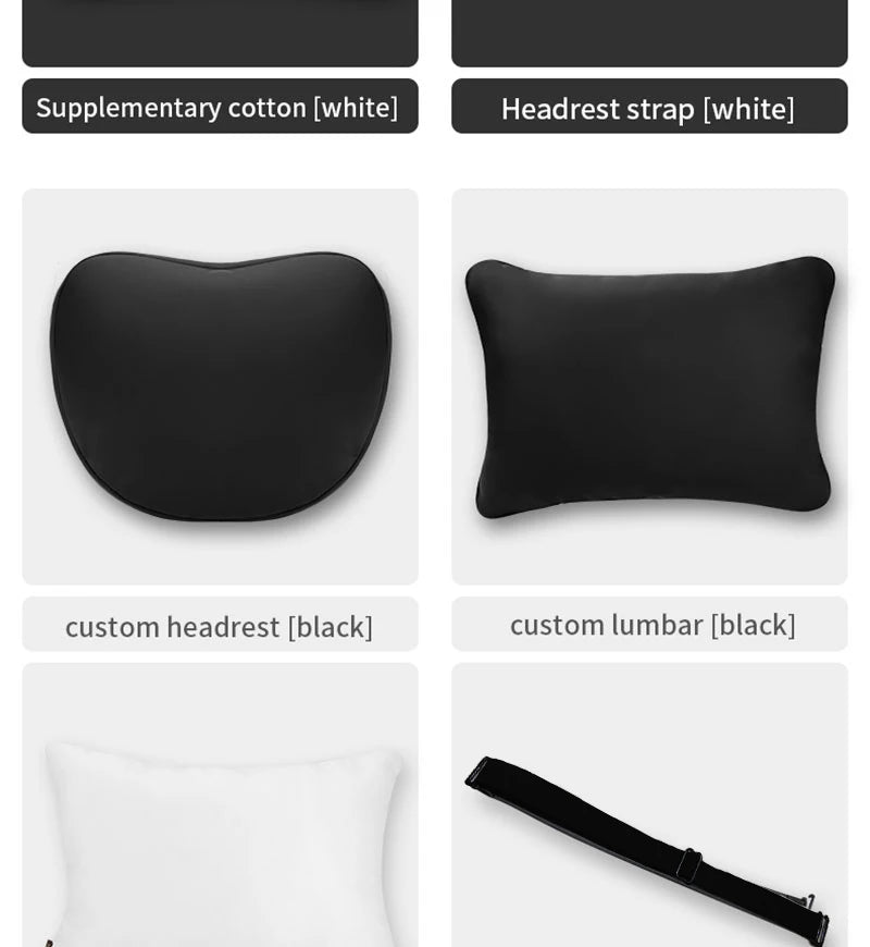 OULEX For Tesla Model 3 Y/Juniper Flocking/Leather Car Seat Neck Pillow Soft Memory Neck Pillow High-Quality Headrest Support