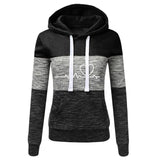 Women Tracksuit Printing Hooded Sweatshirt Sweatpant Color Block Versatile Casual Jogging Pullovers Sport Trousers Outfits S-3XL