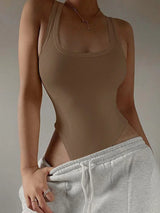 Women's Sleeveless Off-Shoulder Halter Knit Bodysuit