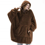 Oversized Fleece Hooded Blanket Sweatshirt