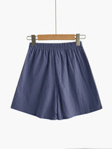 High-Waisted Linen-Style Bow Sash Shorts